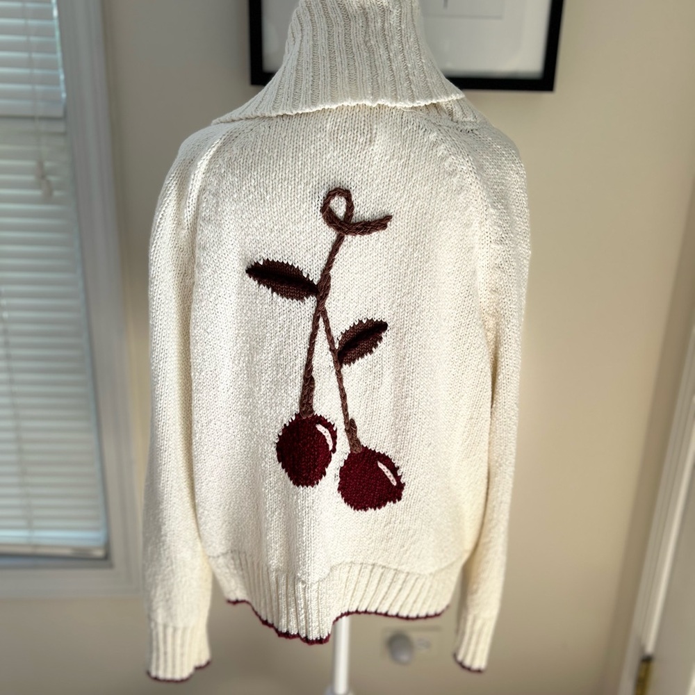 Anthropologie Cream Shawl Collar Cardigan